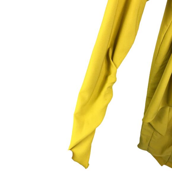 ASOS Design Maxi Dress Womens Sz 8 Yellow Ruched Long Sleeve - Picture 9 of 12